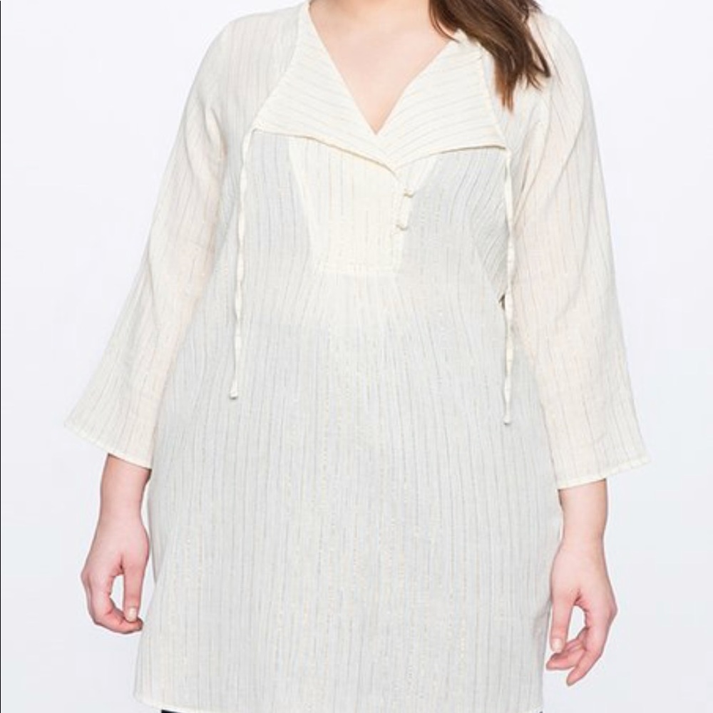 Eloquii Whitetail and Gold Metallic Tunic